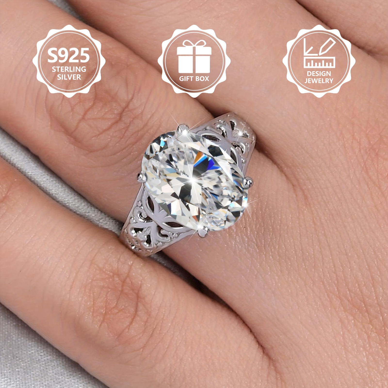 925 Silver Butterfly Ring with Zirconia - Ideal Gift for Her